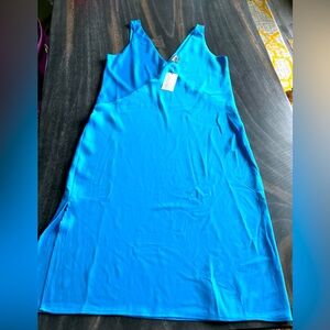 NWT AND L Bias Cut Ice Blue Satin Dress